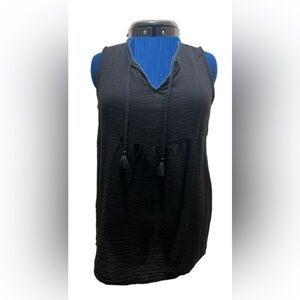Old Navy Black Sleeveless Top with Tassel Ties